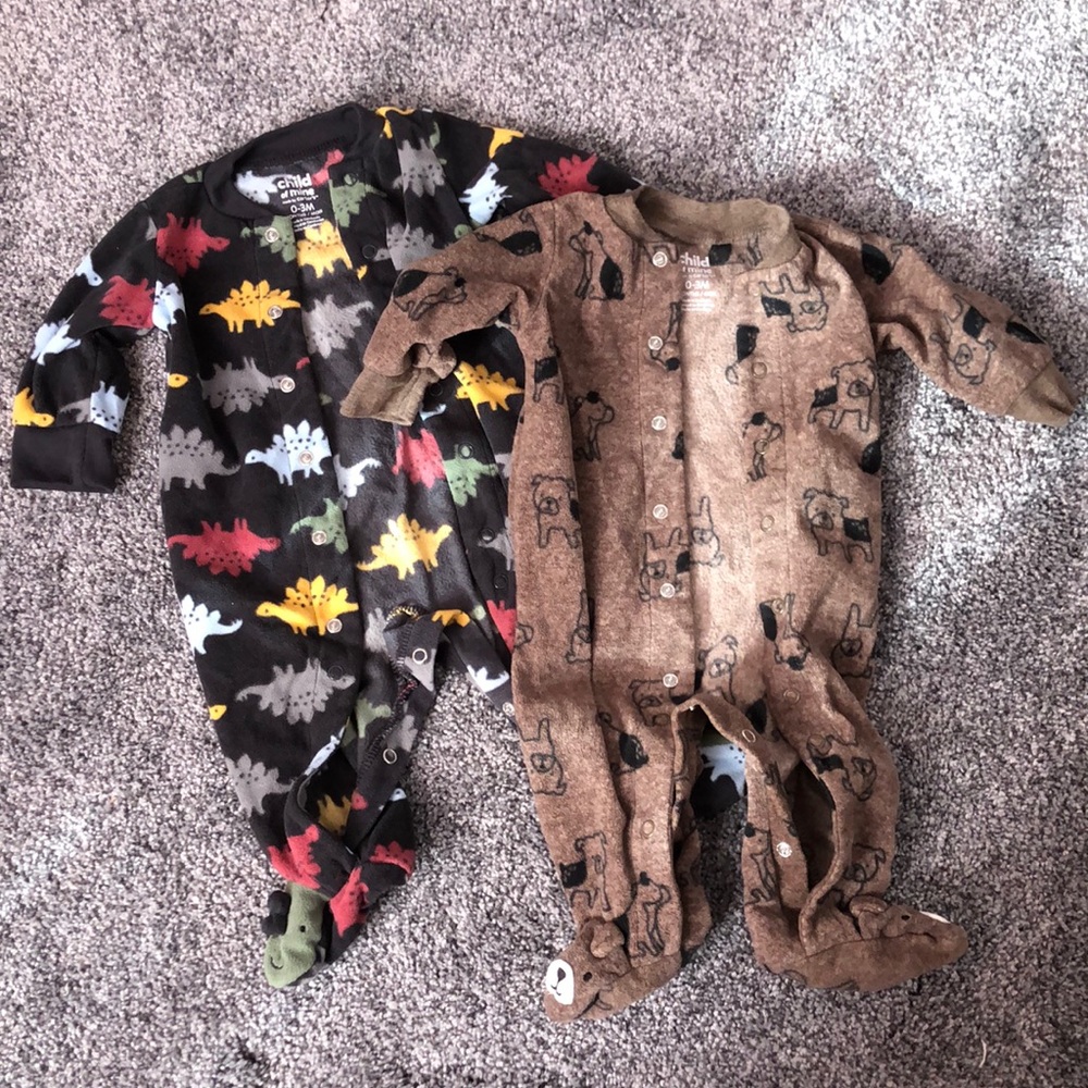 0-3M Baby Boy Footie Pajamas